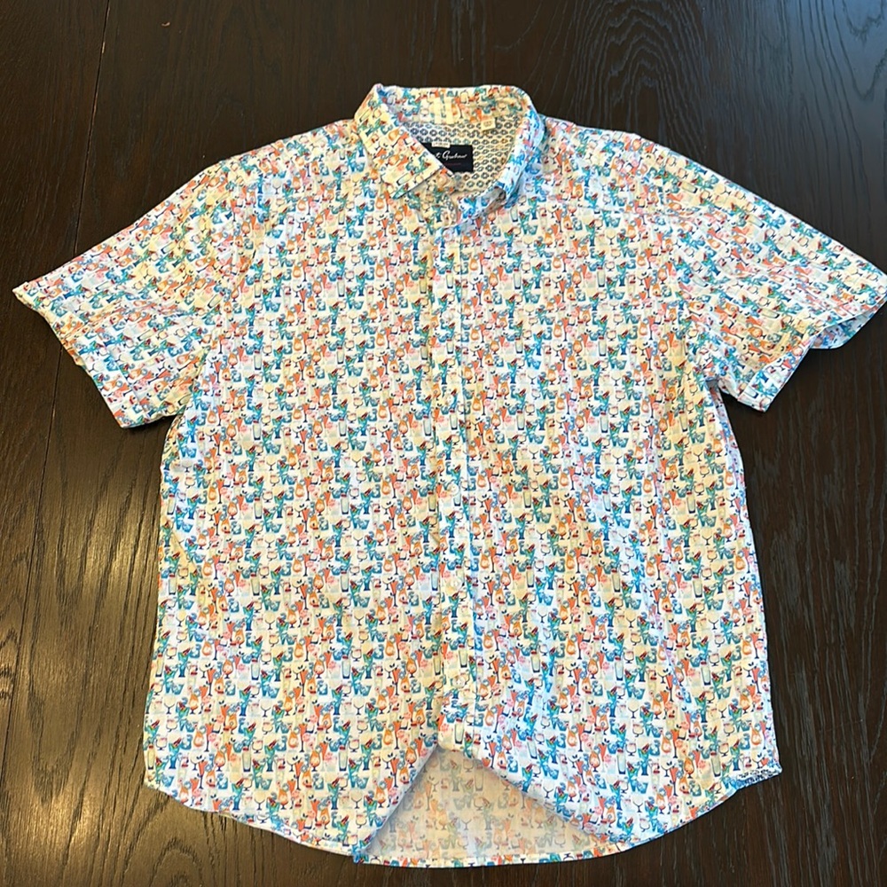 Robert Graham Men’s Short Sleeve Shirt 2xl Cocktail Glasses